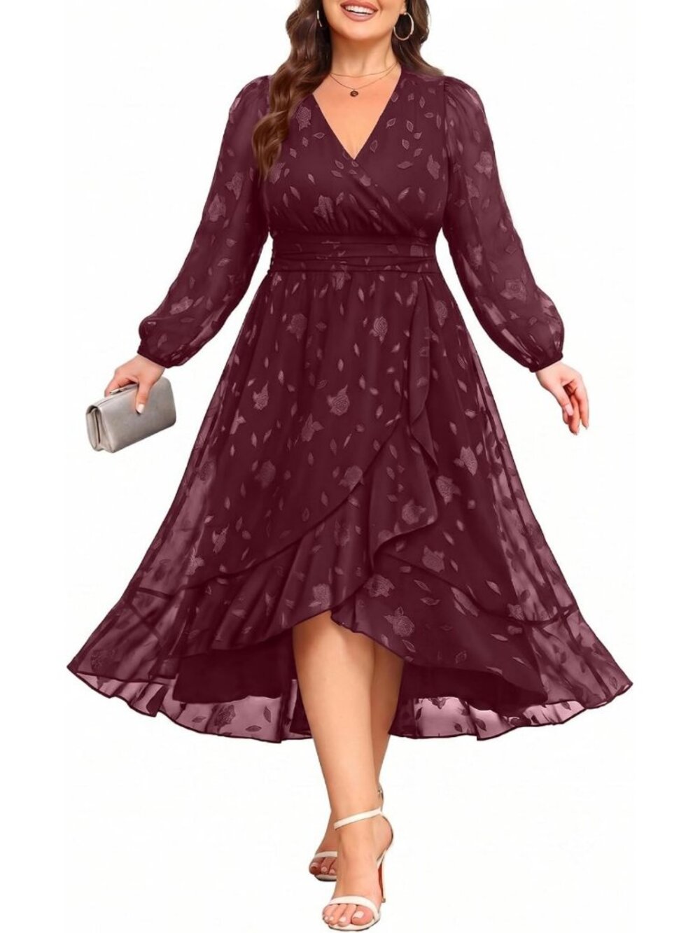 Plus Size Pinup Style Wedding Guest Dress - Semi-Formal High Low Cocktail Gown